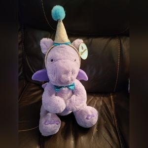 F.A.O Schwarz 12" Sparklers Wear & Share Plush Dragon w/ Party Hat. NWT.